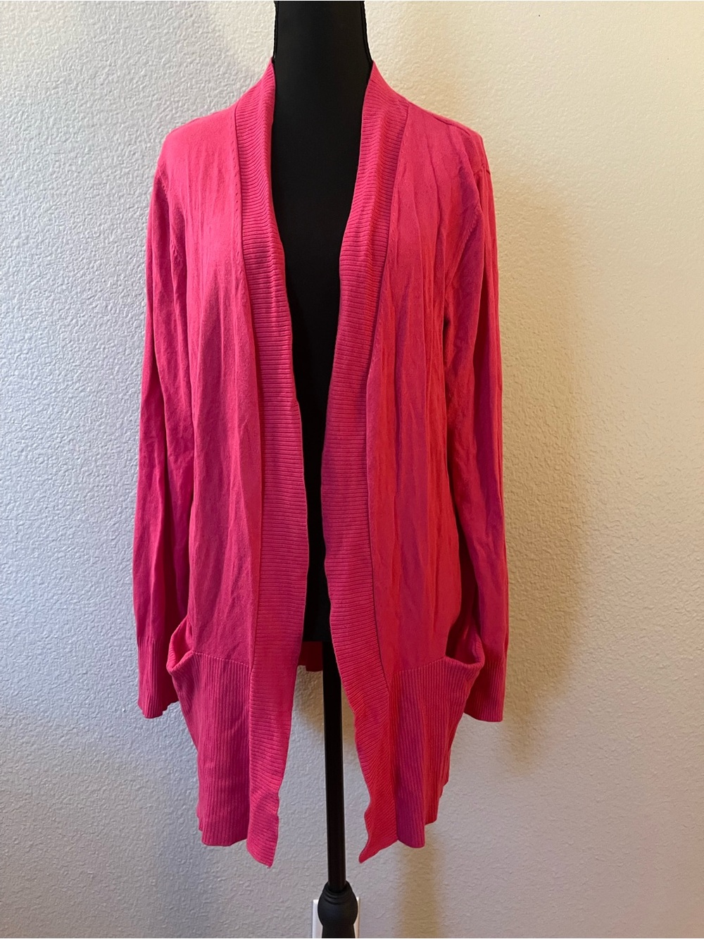Premise Open-Front Hot Pink Cardigan with Pockets